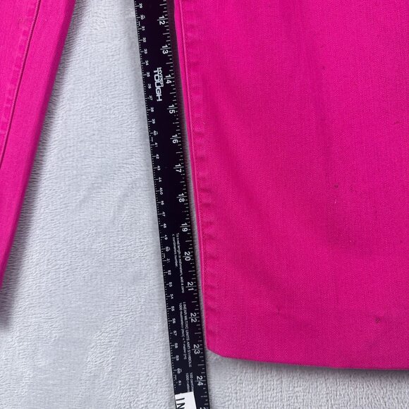 Chico's Cropped Ankle Jeans Womens Size 3 High Rise Five Design Pockets Pink - Picture 9 of 12